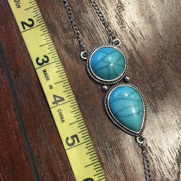 Boho Blue Stone Bracelet Finger Chain jewelry - Picture 4 of 7